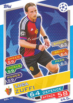 Luca Zuffi FC Basel 2016/17 Topps Match Attax CL #BSL10